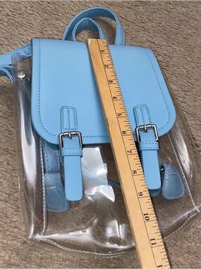 Clear Backpack with Light Blue Trim - Stylish Women’s Bag